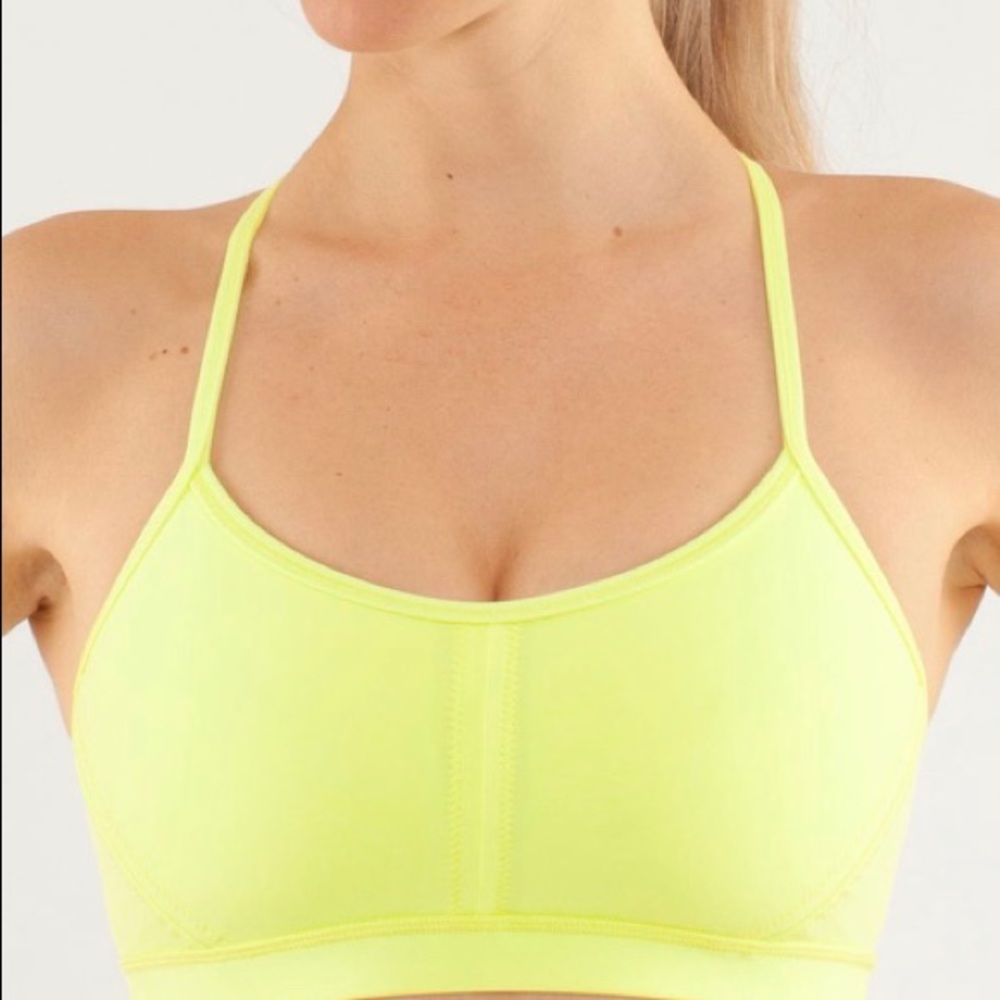 LULULEMON 4 Halter Sports Bra Clarity yellow